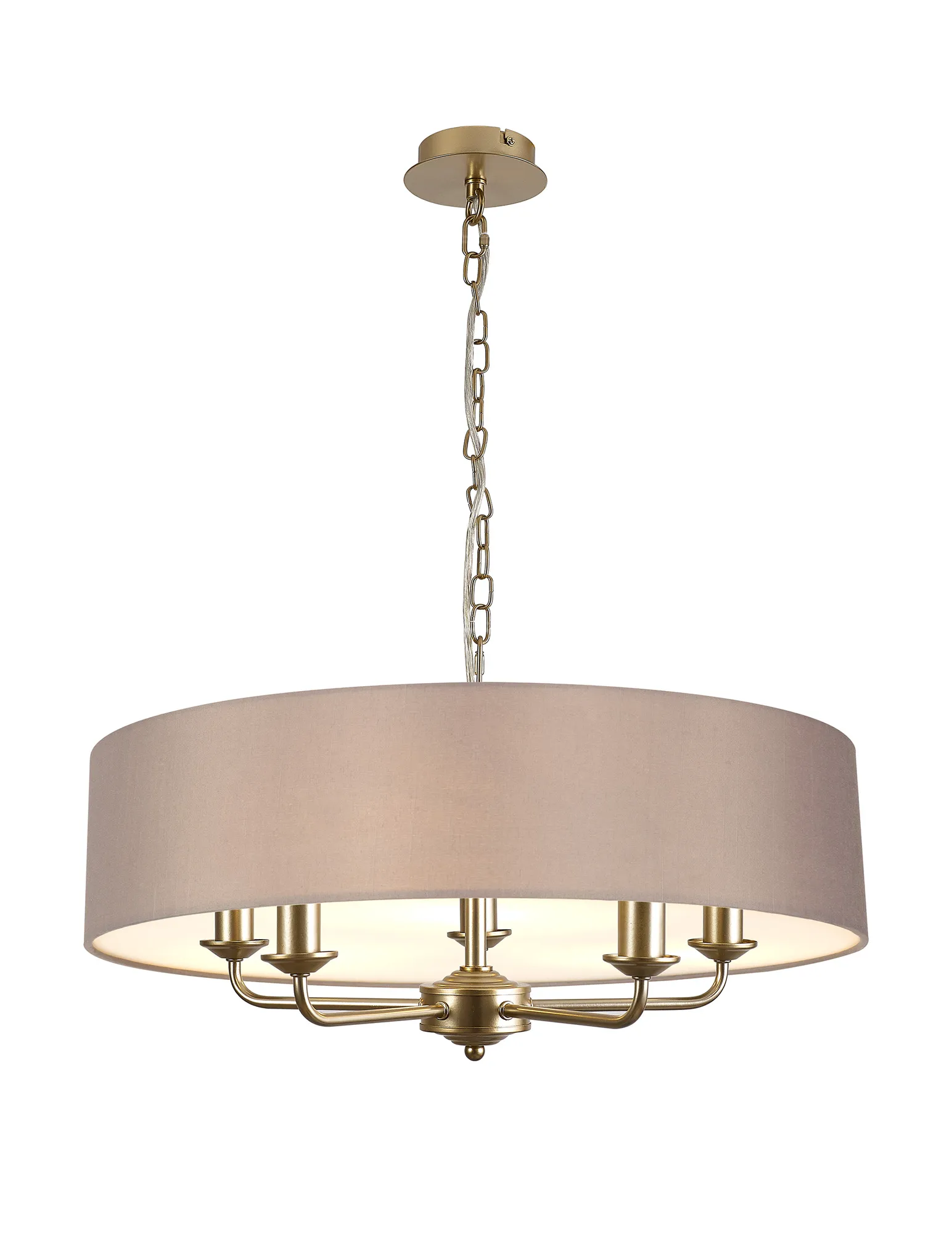 Banyan 60cm 5 Light Pendant Champagne Gold; Grey